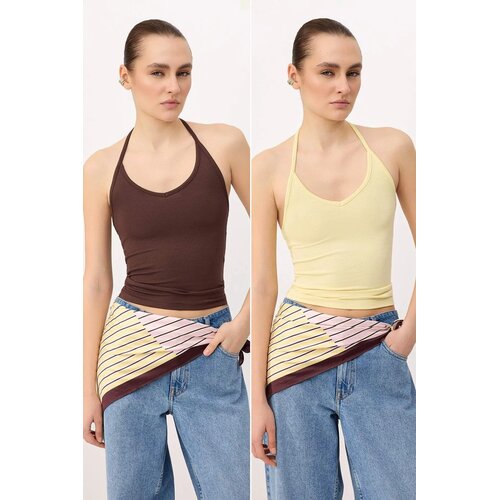 TRENDYOLMILLA Ženski set majici TWOSS26AL00026, Vi&amp;scaron;ebojni Slike