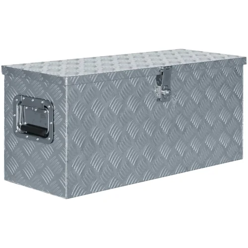 vidaXL Skrinja iz aluminija 80x30x35 cm srebrne barve