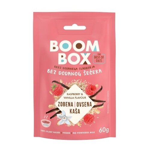 Boom box ovsena kaša malina-vanila 60g Cene