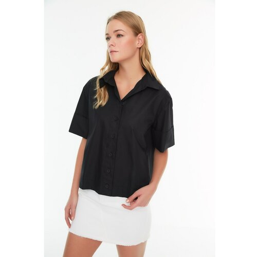Trendyol Black Short Sleeve Shirt Cene