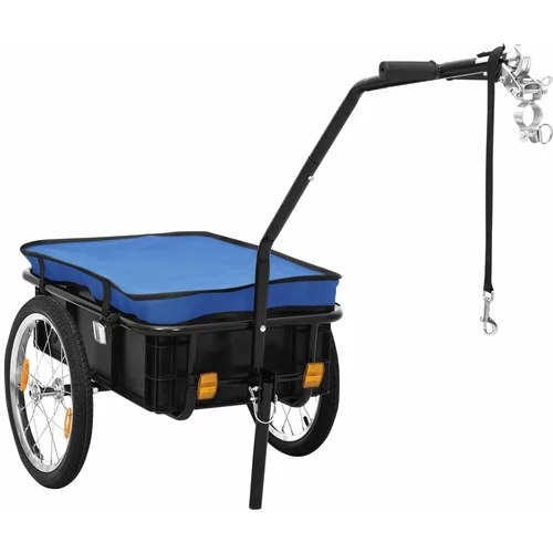 vidaXL prikolica za bicikl / ručna kolica 155x60x83 cm čelična plava