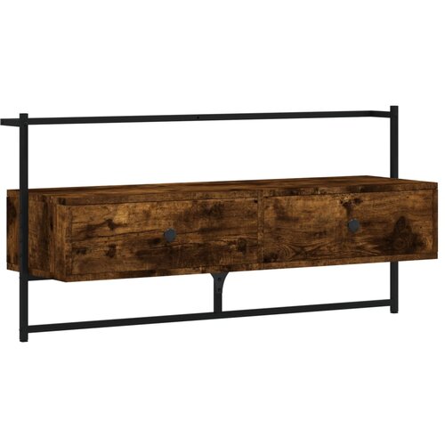 Maison Chic TV omarica - TV stojalo - Televizijska omarica stenska dimljen hrast 100,5x30x51 cm inženirski les, (21700358) Slike