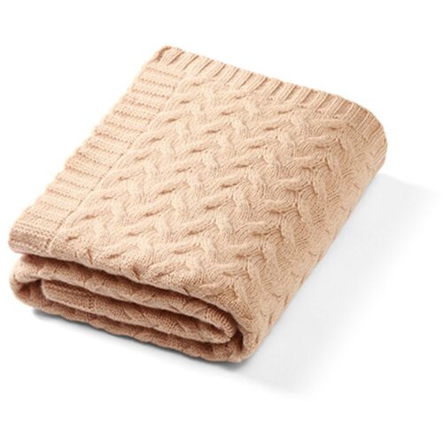 BabyOno Pletena dekica od merino vune 75x100 cm, tamno bež Slike