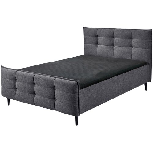 MID.YOU OBLAZINJENA POSTELJA 140 cm x 200 cm , tekstil, leseni material antracit Slike