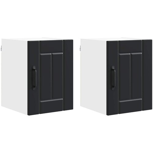  Ormar za Zid Lucca 2 pcs Crna 30 x 31 x 40 cm Konstruirano drvo Slike