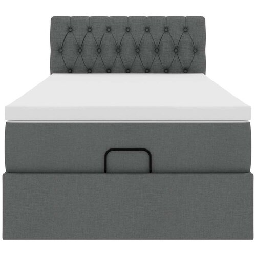  Otomanski krevet s madracem i LED tamnosivi 80x200cm tkanina Slike