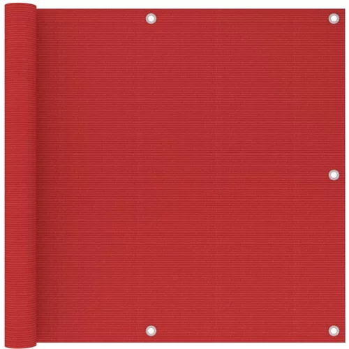 vidaXL Balkonsko platno rdeče 90x500 cm HDPE, (20692875)