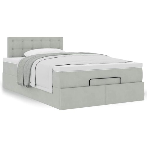 VidaXL Okvir za krevet s madraca svjetlosivi 120x190 cm bar&amp;scaron;unasti Slike