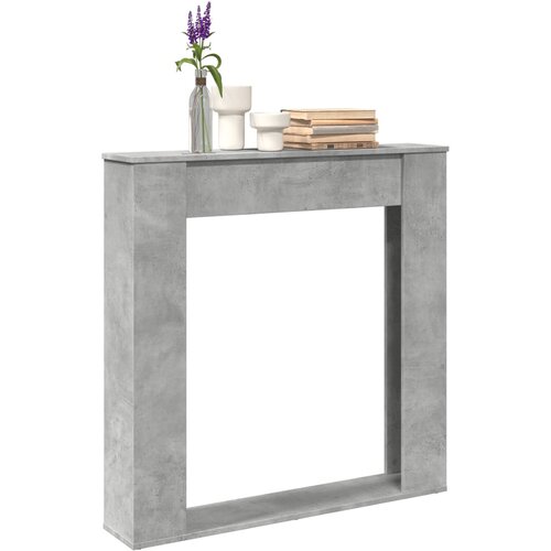 VidaXL Okvir za kamin boja betona 100x20x100 cm od konstruiranog drva Slike