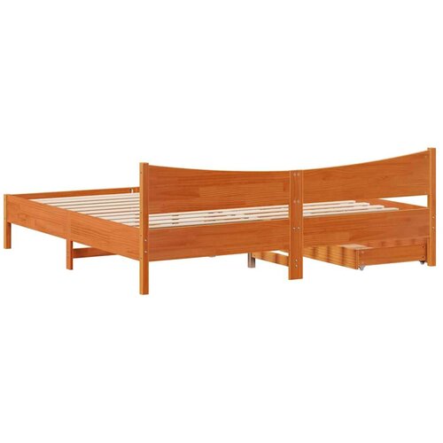 vidaXL Okvir kreveta s ladicama voštano smeđi 200x200 cm od borovine Cene