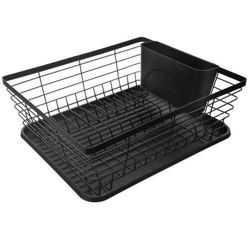 Orion Crni metalni ocjeđivač za posuđe 36x30,5 cm Radka – Cijene