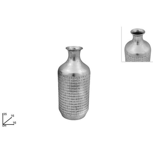  VAZA 16 x 35 CM SREBRNA METALNA Slike