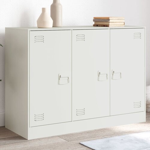 VidaXL Komoda bela 99x39x73 cm jeklo Slike