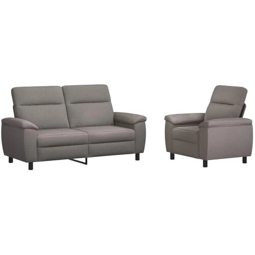  Set sofe 2 pcs Sivosmeđa Tkanina - Sivosmeđa Jednostruka + Dvostruka (140 cm) Slike