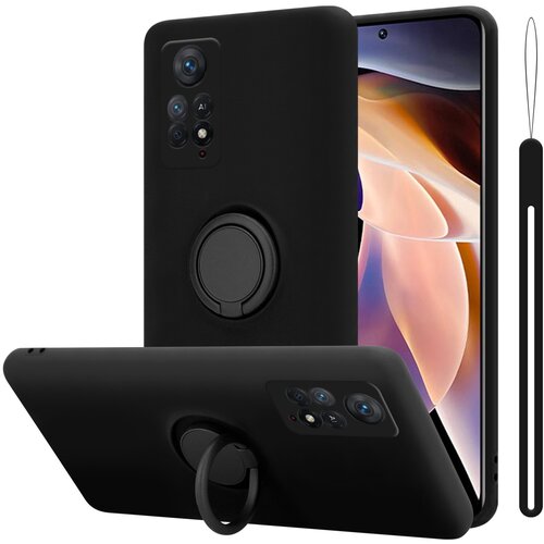 Cadorabo Case, združljiv s Xiaomi v tekoči črni barvi - za&scaron;čitni pokrov iz fleksibilnega silikona TPU z obročem, (20590009) Cene