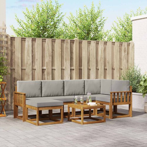  Set vanjskih sofa 7 kom. Prirodna i svijetlo siva Cene