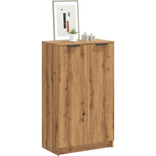 VidaXL ormarić za cipele boja hrasta 59x35x100,5 cm konstruirano drvo Slike