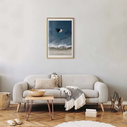 Plakat - Yacht on the Sea 40x60 Zlatni okvir s margom Slike