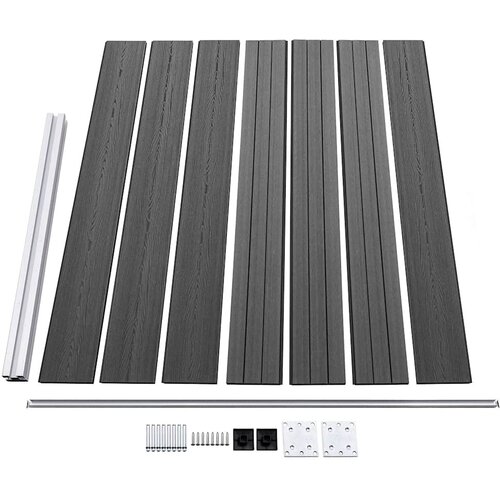  Set panela za ogradu WPC 353 x 146 cm crni Slike