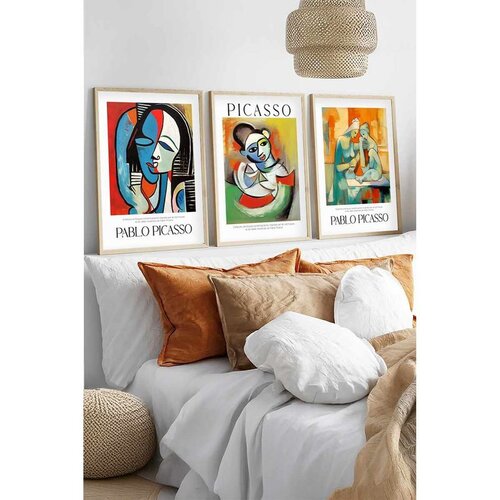 WALLXPERT Ukrasne uramljene slike, 40x60cm, 3 komada, Šarene Cene