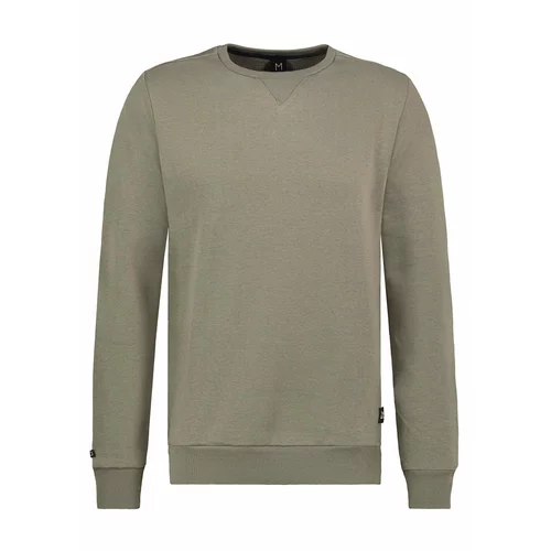 Fashionhunters Khaki sweatshirt for men with a round neckline SUBLEVEL
