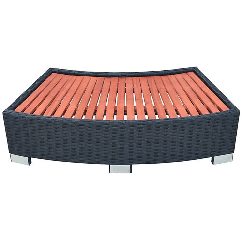  Stepenica za vruću kupku od poliratana 92 x 45 x 25 cm crna Slike