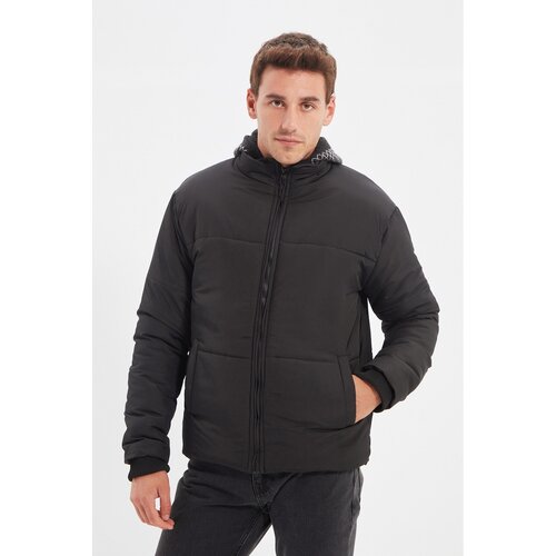 Trendyol Black Men&amp;#039;s Puffer Stand Collar Zippered Coat Slike