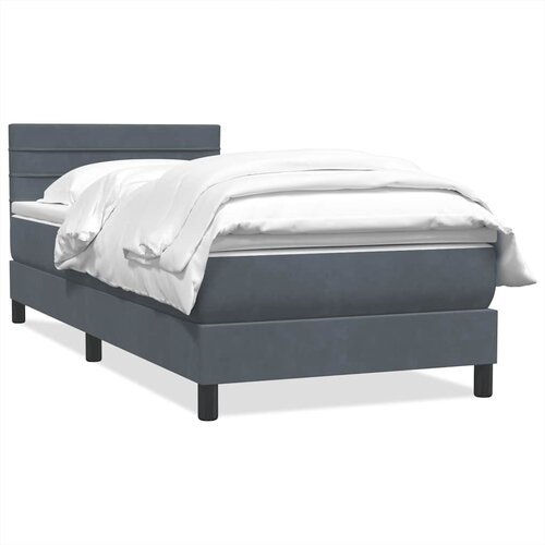 vidaXL Box Spring postelja z vzmetnico Temno siva 90x220 cm Velvet, (21793003) Cene