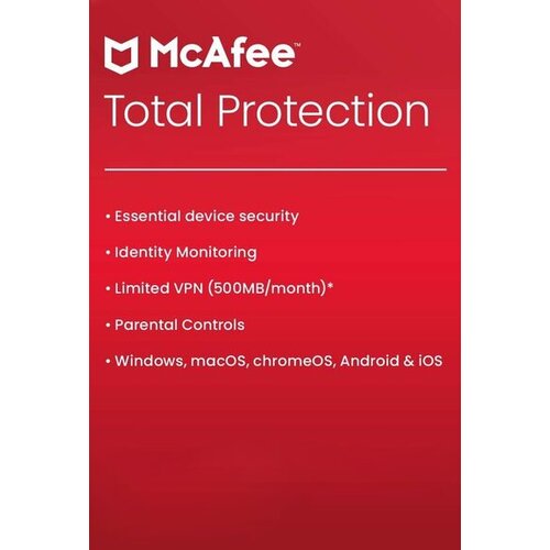 MCAFEE Total Protection (2023) 1 Device 1 Year Key GLOBAL Cene