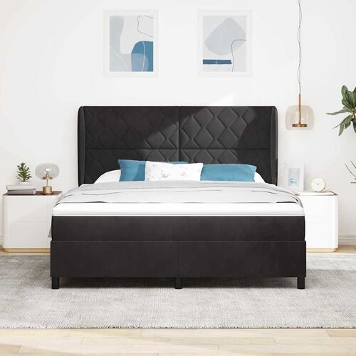  Krevet s opruga kutije s uzglavljem Crna 200 x 180 cm Bar&amp;scaron;un Slike