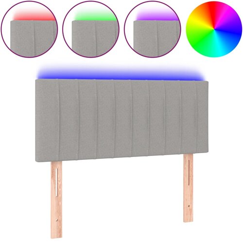  LED uzglavlje svjetlosivo 80 x 5 x 78/88 cm od tkanine Slike