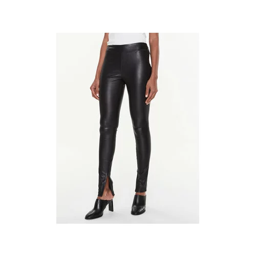 Calvin Klein Usnjene hlače K20K205363 Črna Slim Fit