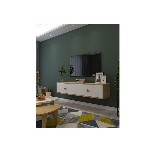 Hanah home tv polica zuzu 120 sapphire oak white gold Slike