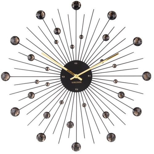 Karlsson stenska ura v črni barvi Sunburst, &amp;oslash; 50 cm Slike
