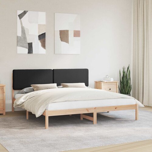 Krevetni okvir s tapiciranim uzglavljem Crna 180 x 200 cm Cijene