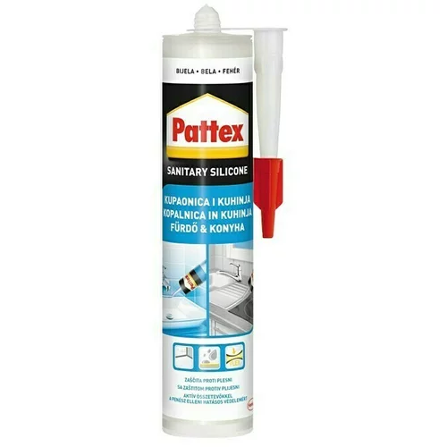 PATTEX Sanitarni silikon (Bijele boje, 280 ml)