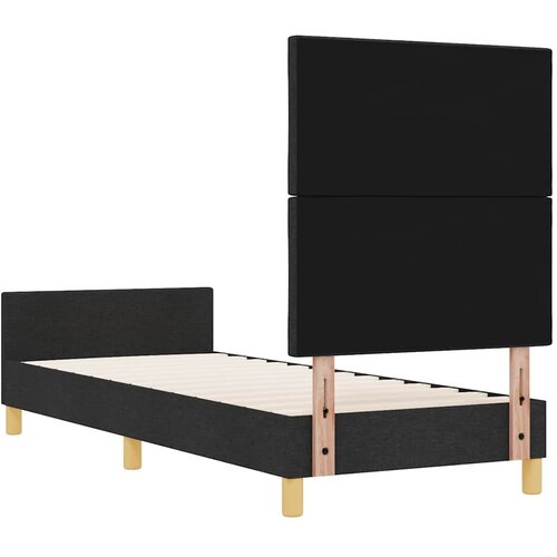  Krevetna konstrukcija s uzglavljem Crna 80 x 200 cm tkanina Slike