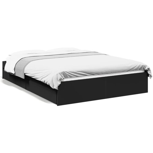 VidaXL Okvir za krevet s ladicama crna 120x200 cm konstruiranog drva Slike
