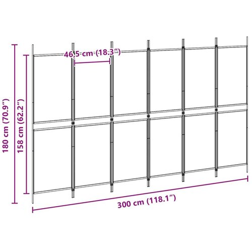 Razdjelnik prostora s 6 panela Bež 300 x 180 cm Tkanina - Bež 300 x 180 cm Slike