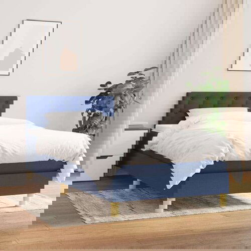  Krevet s oprugama i madracem plavi 100 x 200 cm od tkanine Cene