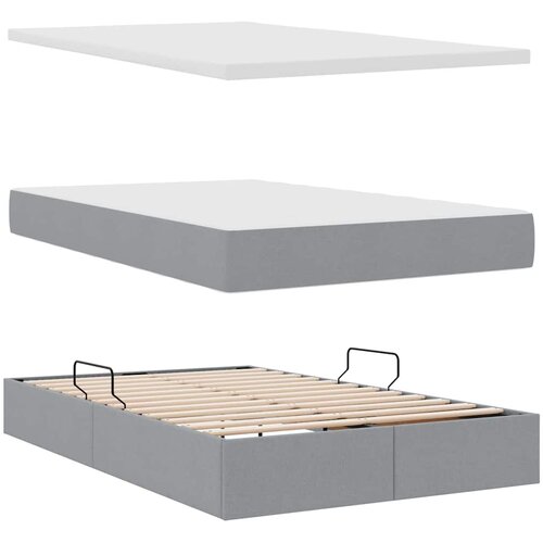  Krevet s madracem i skladi&amp;scaron;tem Svijetlo siva 120 x 200 cm Svjetlosiva Slike