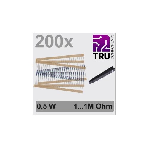 TRU COMPONENTS TC-12888472 T22P081 komplet metalnoslojnih otpora aksijalno ožičen 0.5 W 1 % 200 St. Cijene