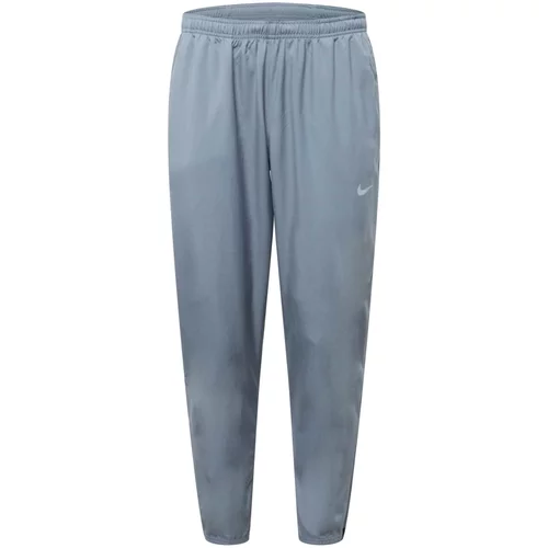 Nike Sportske hlače 'Challenger' srebrno siva / bijela