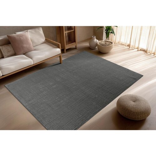 Kayoom RAVNO TKANA PREPROGA 200/290 cm tkano temno siva Slike