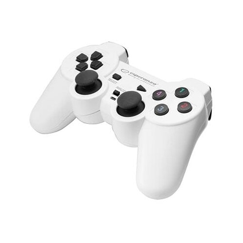ESPERANZA SP.J. POTEREK Game Pad ESPERANZA WARRIOR, vibration, PC, USB, black/white, EGG102W Slike