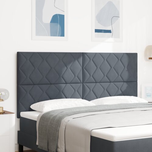  LED vzglavje z LED lučmi Geometrični Temno siva 180 cm Žamet, (5000044029) Cene