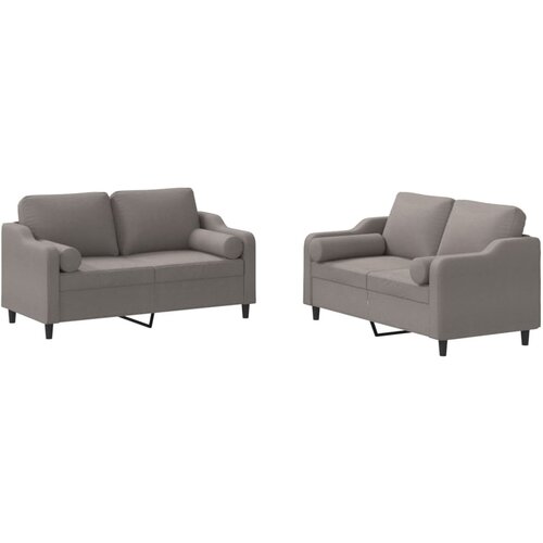VidaXL 2-dijelni set sofa s jastucima smeđesivi od tkanine Slike