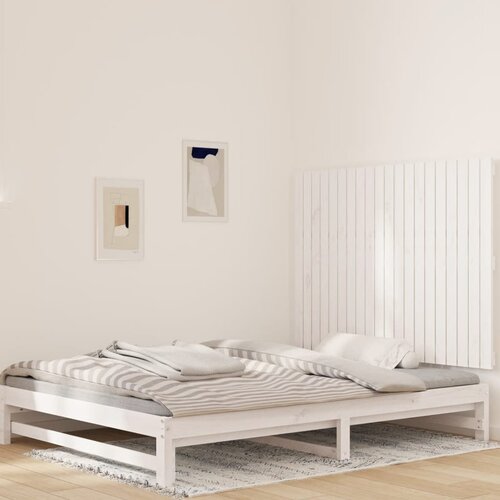 vidaXL Stensko posteljno vzglavje belo 127,5x3x90 cm trdna borovina Cene