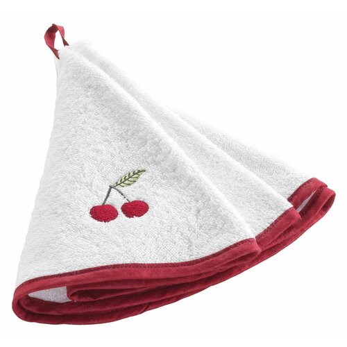 Douceur d intérieur Rdeče-bela frotirna bombažna brisača 60 cm Cerisette – Cene