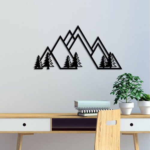 Wallity Zidna dekoracija Mountain-v1, 70x35cm, Crna Slike